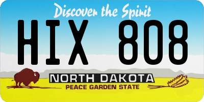 ND license plate HIX808