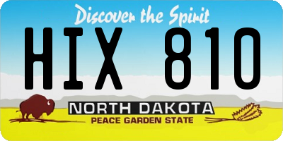 ND license plate HIX810