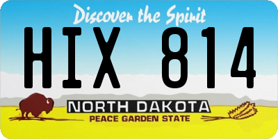 ND license plate HIX814