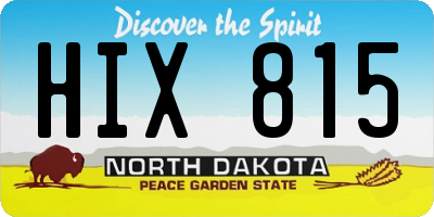 ND license plate HIX815