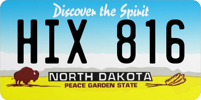 ND license plate HIX816