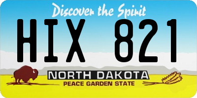 ND license plate HIX821
