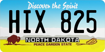 ND license plate HIX825