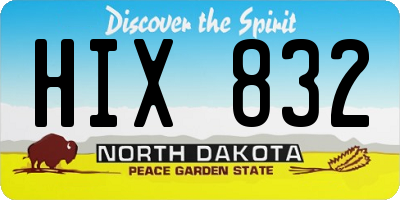 ND license plate HIX832