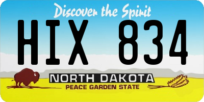 ND license plate HIX834