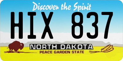 ND license plate HIX837