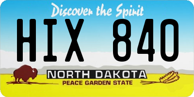 ND license plate HIX840