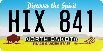 ND license plate HIX841