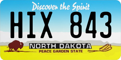 ND license plate HIX843