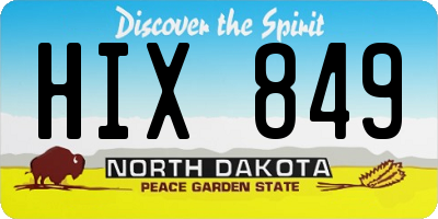 ND license plate HIX849
