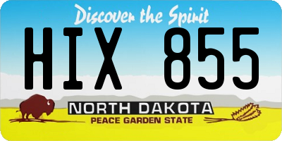 ND license plate HIX855