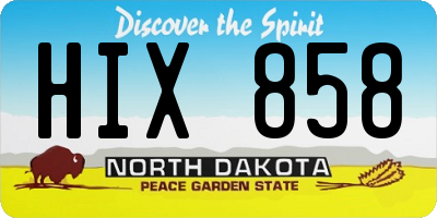 ND license plate HIX858