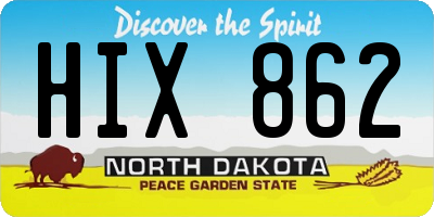 ND license plate HIX862