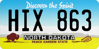 ND license plate HIX863