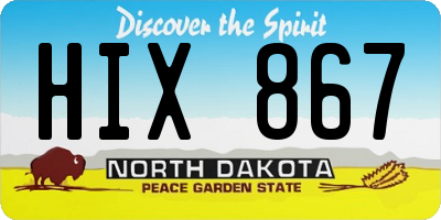 ND license plate HIX867
