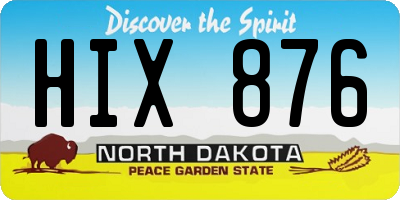 ND license plate HIX876