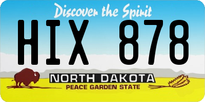 ND license plate HIX878