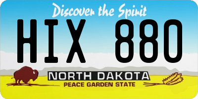 ND license plate HIX880