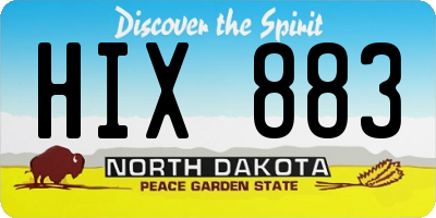 ND license plate HIX883