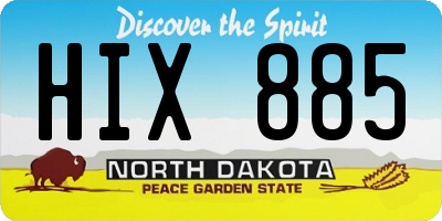 ND license plate HIX885