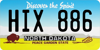ND license plate HIX886