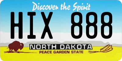 ND license plate HIX888