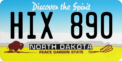 ND license plate HIX890