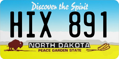 ND license plate HIX891