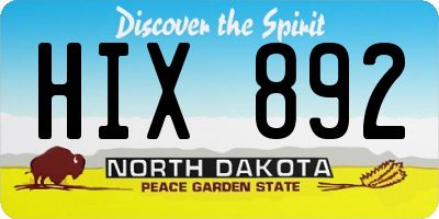 ND license plate HIX892
