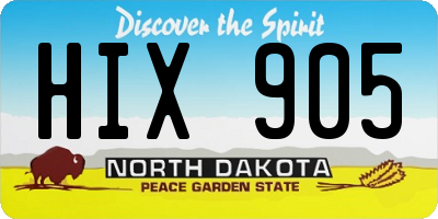 ND license plate HIX905