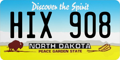 ND license plate HIX908