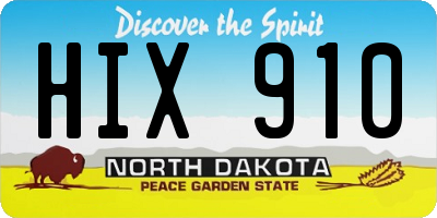 ND license plate HIX910