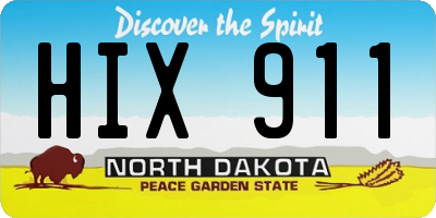 ND license plate HIX911