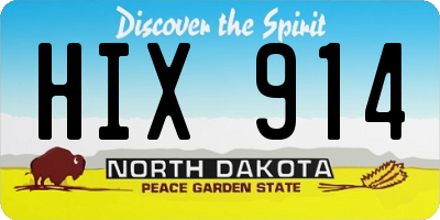 ND license plate HIX914