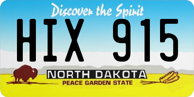 ND license plate HIX915