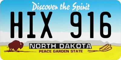 ND license plate HIX916
