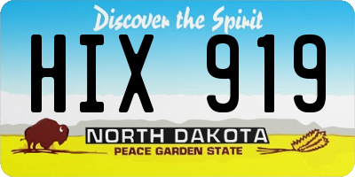 ND license plate HIX919