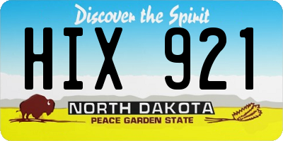 ND license plate HIX921