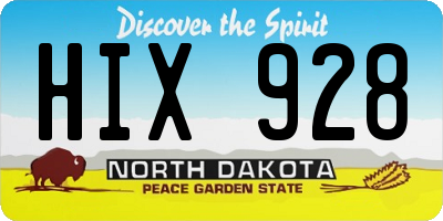 ND license plate HIX928