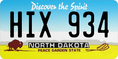 ND license plate HIX934