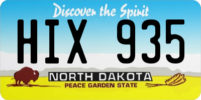 ND license plate HIX935