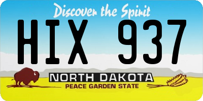 ND license plate HIX937
