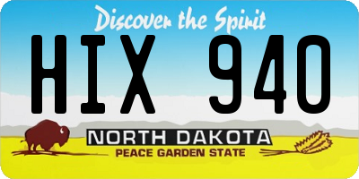 ND license plate HIX940