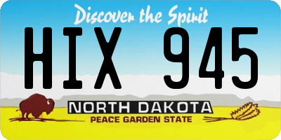 ND license plate HIX945