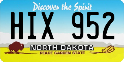ND license plate HIX952