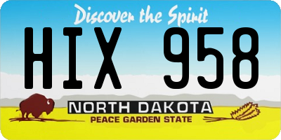 ND license plate HIX958