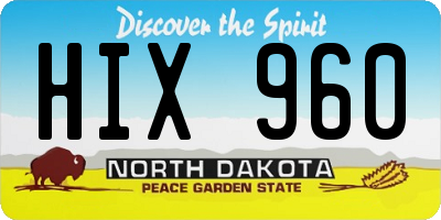 ND license plate HIX960