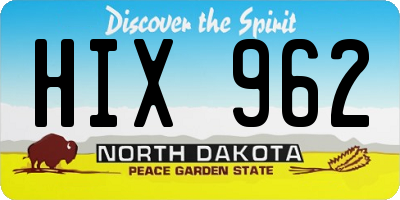 ND license plate HIX962