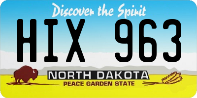 ND license plate HIX963