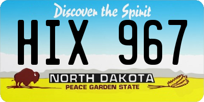 ND license plate HIX967